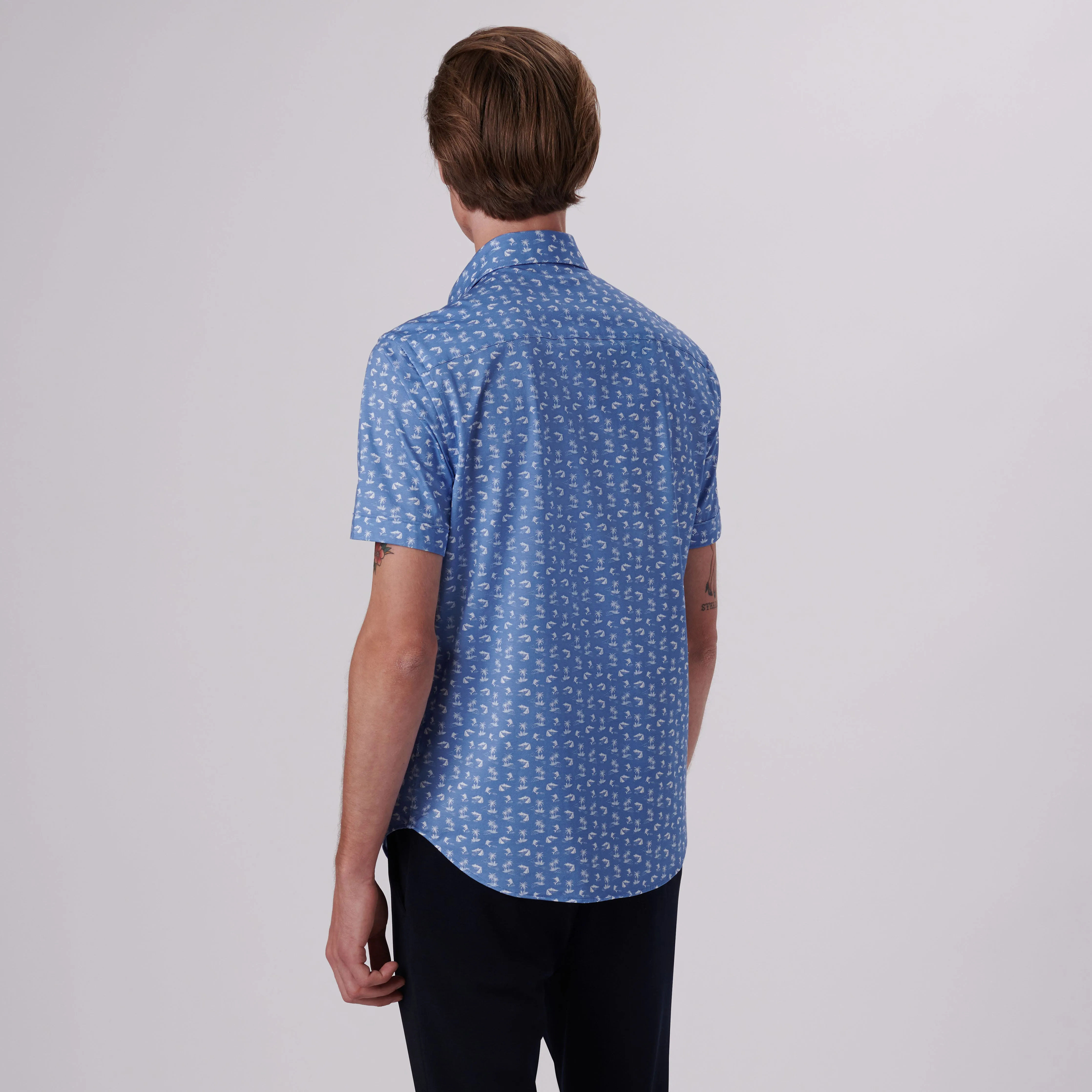 Miles Tropical Print OoohCotton Short Sleeve Shirt