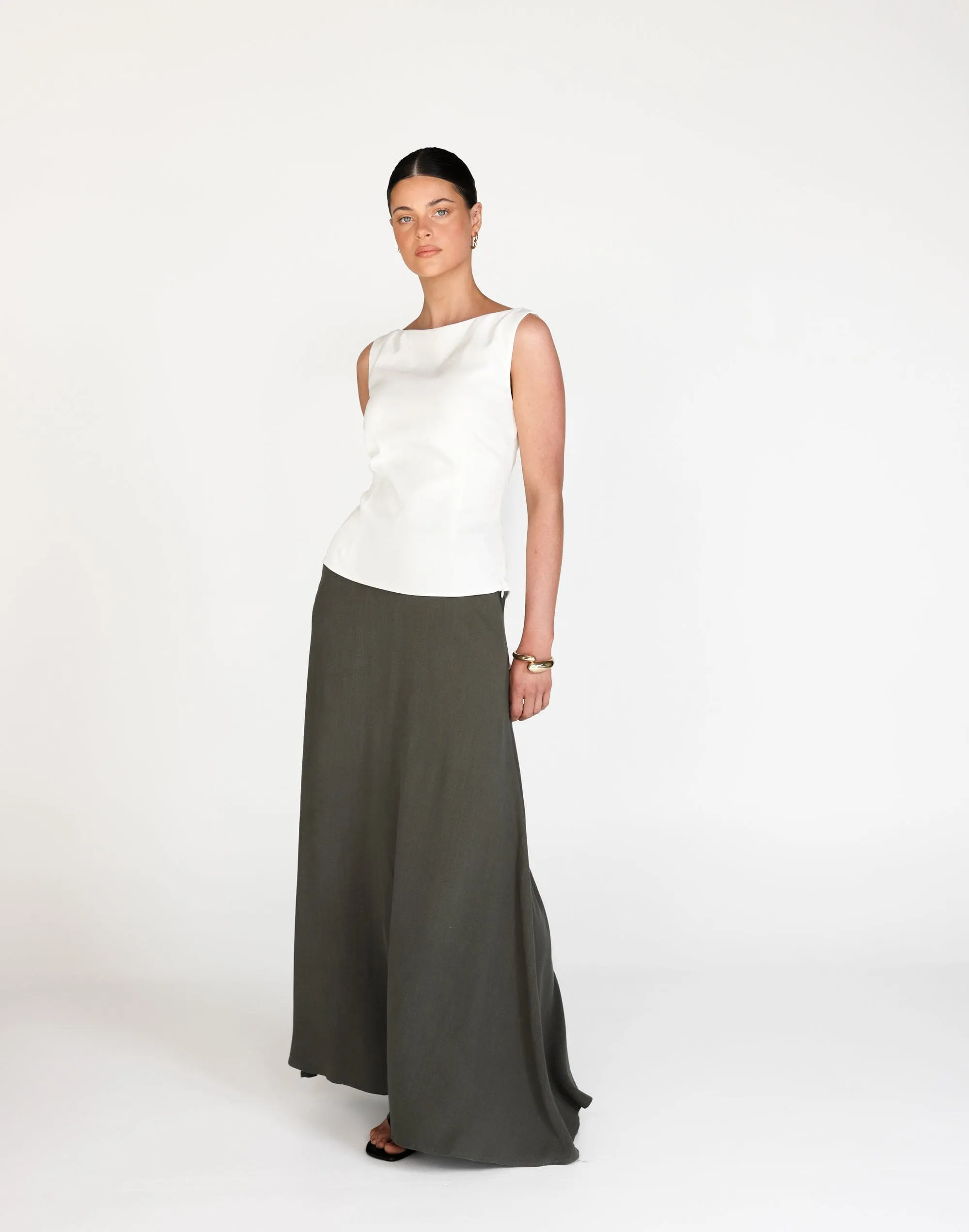 Miranda Maxi Skirt (Moss)