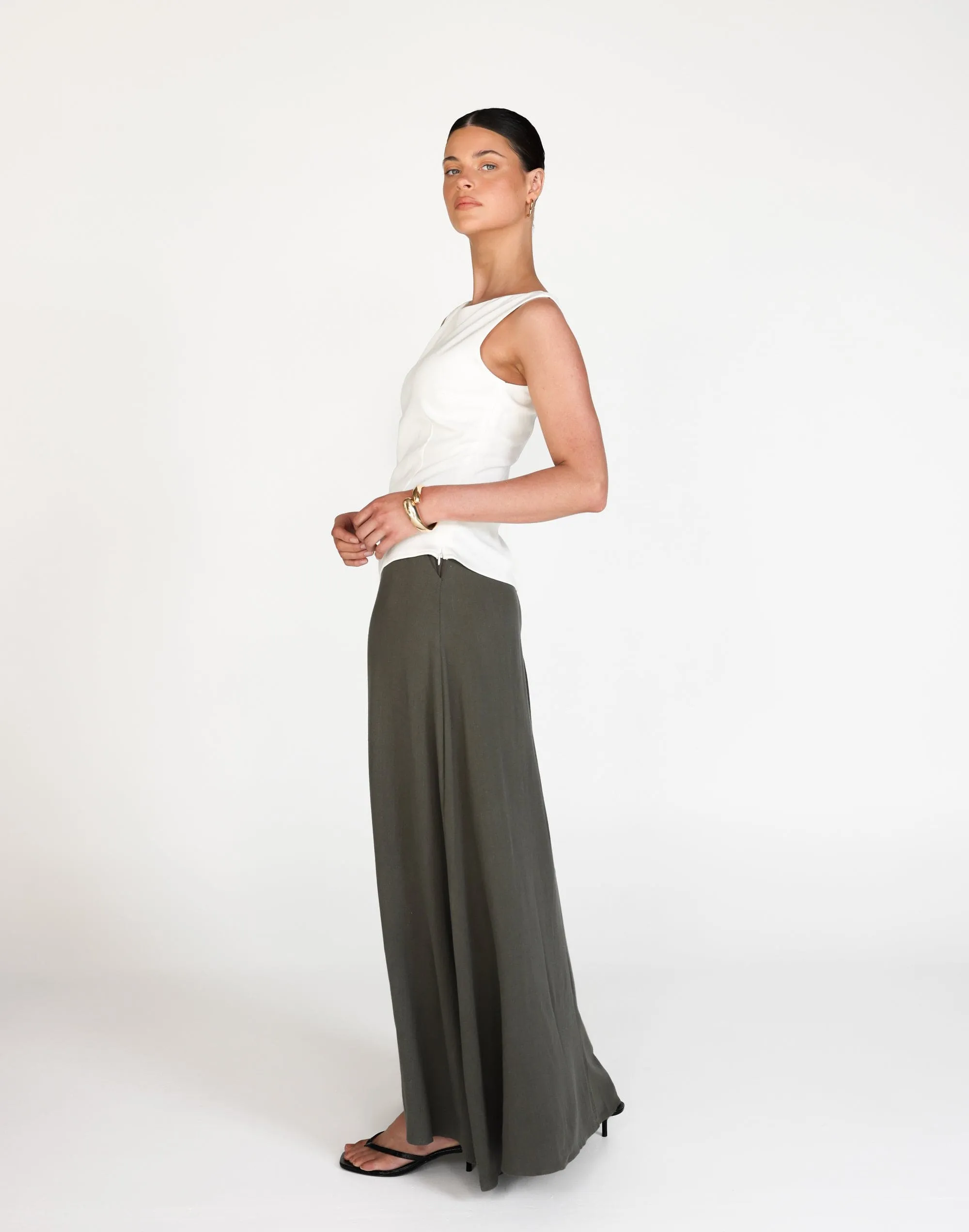 Miranda Maxi Skirt (Moss)