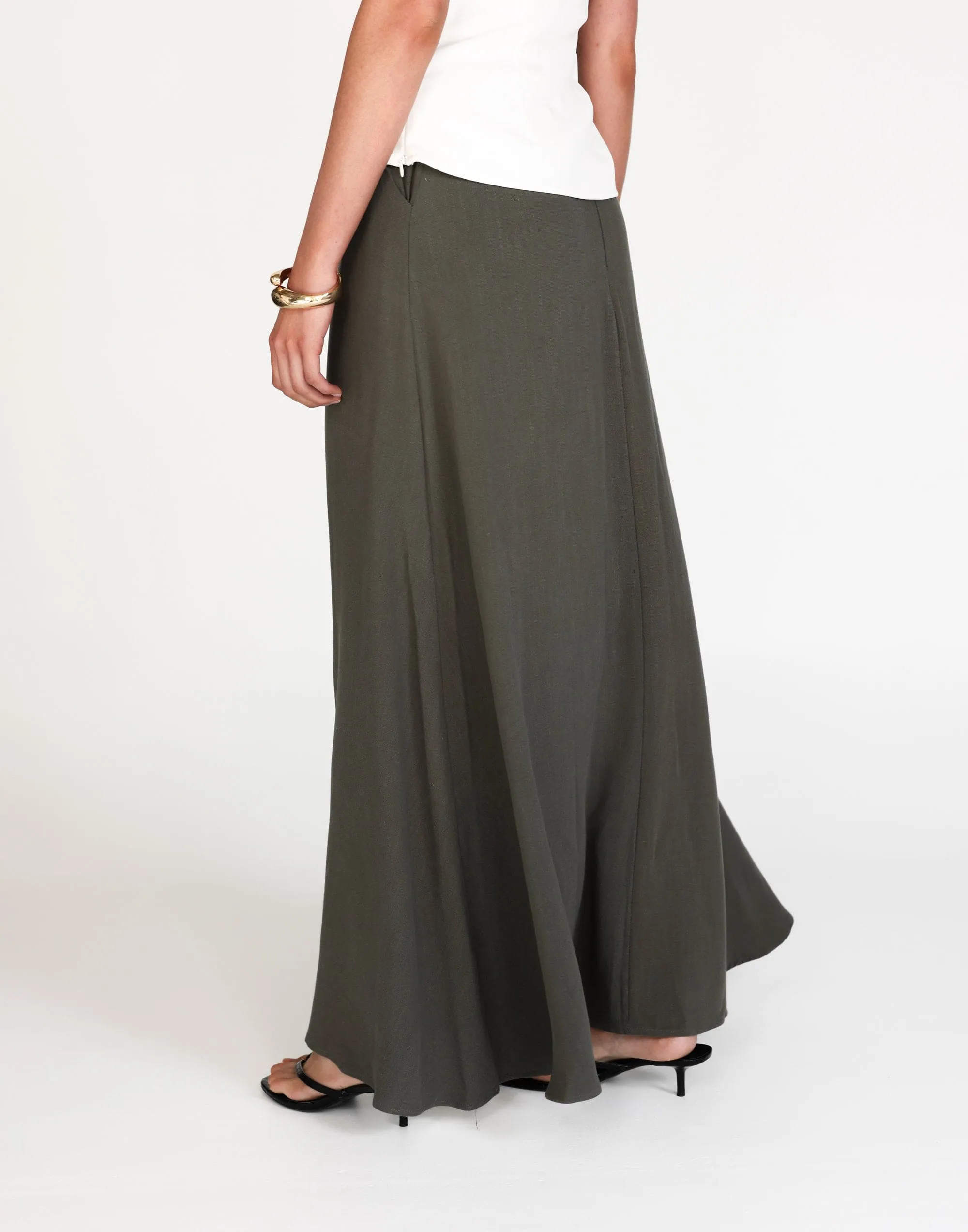 Miranda Maxi Skirt (Moss)