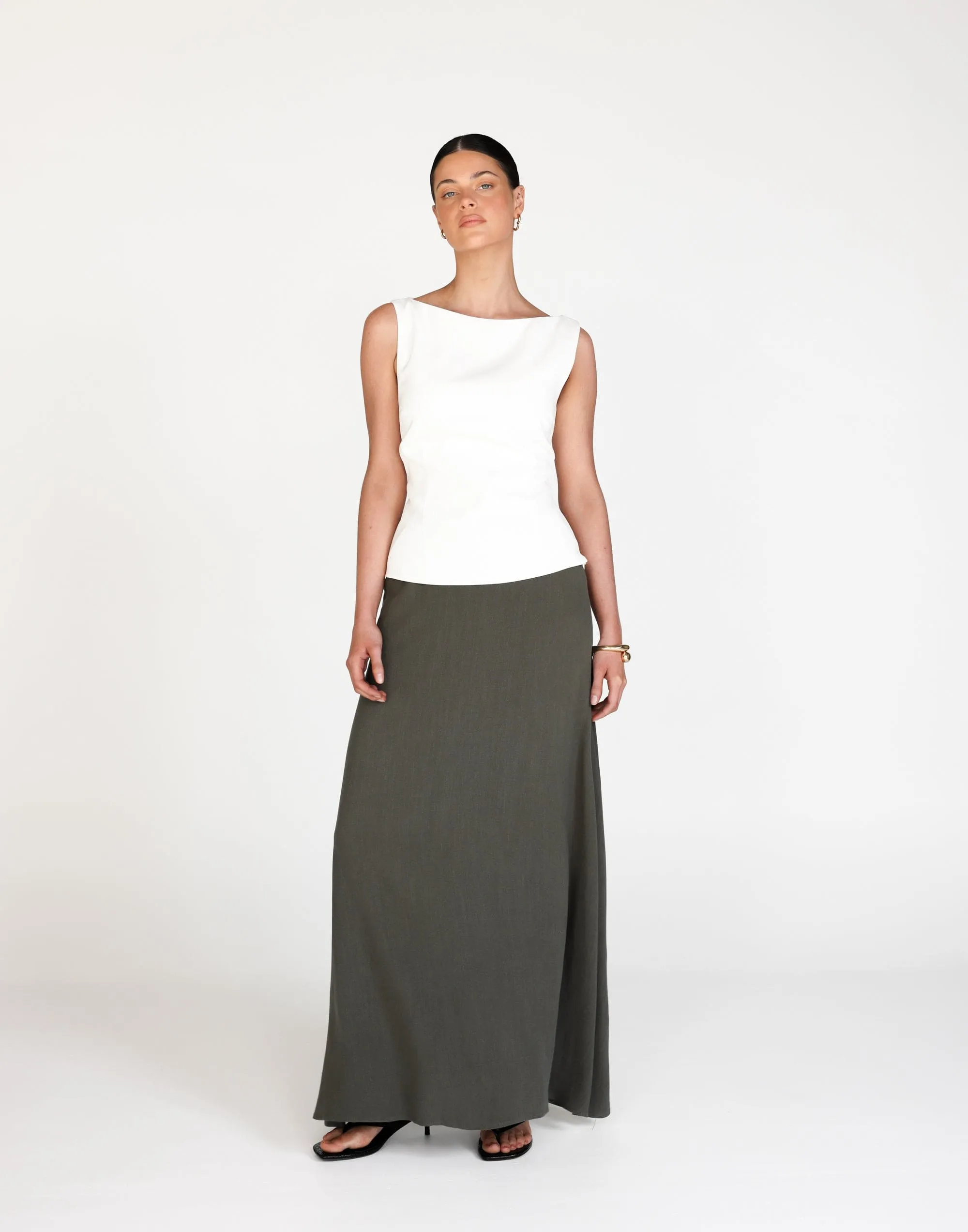 Miranda Maxi Skirt (Moss)