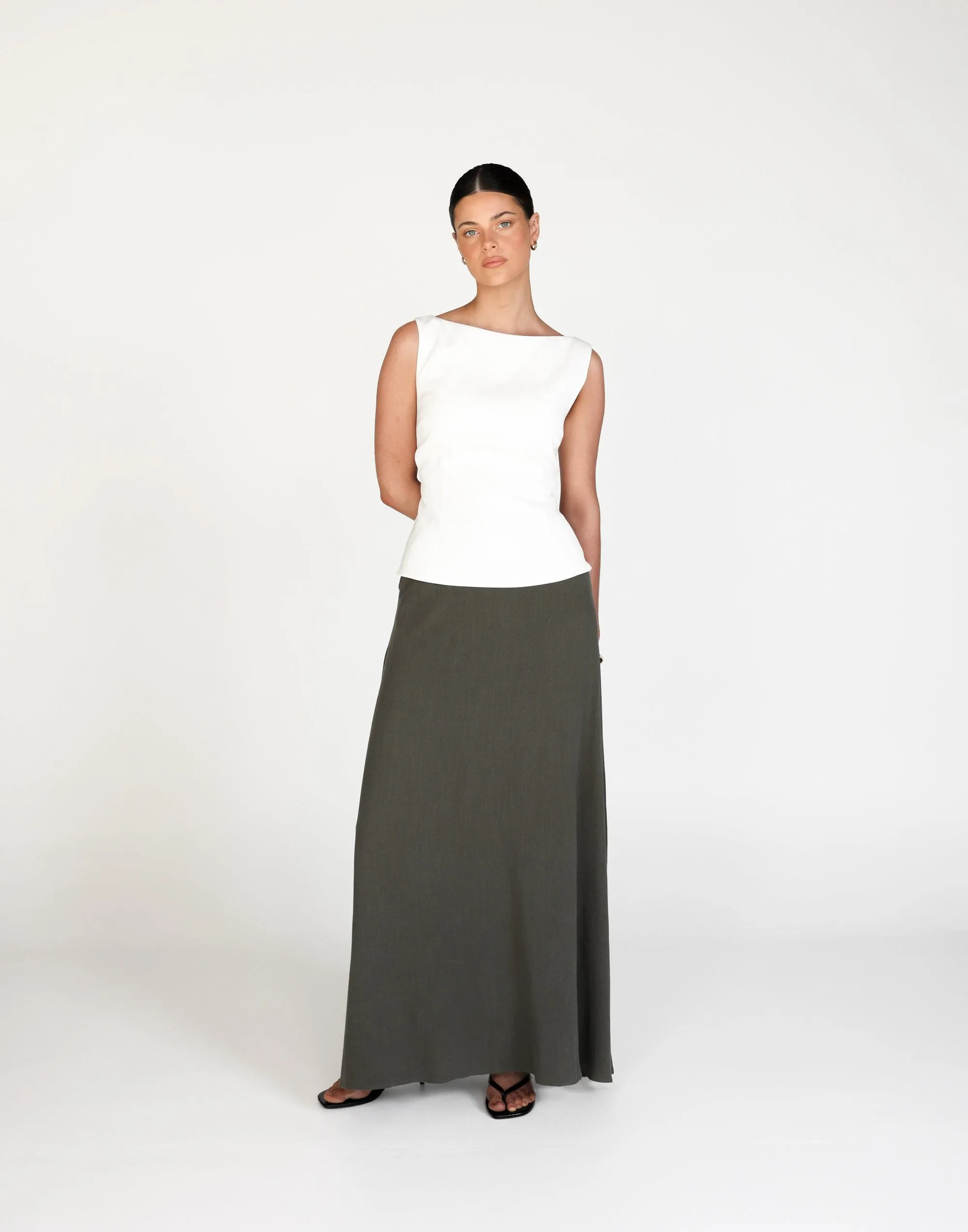 Miranda Maxi Skirt (Moss)