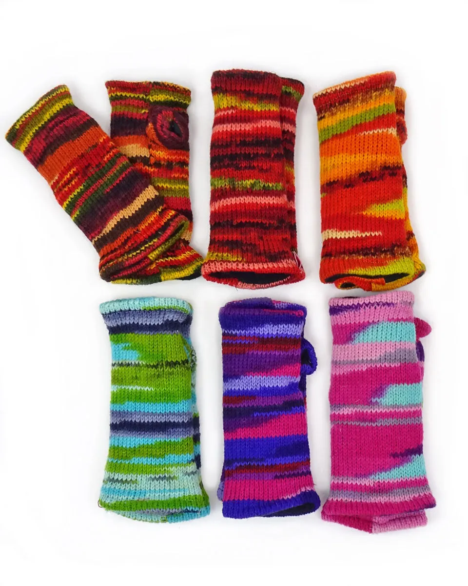 Multi-Striped Fingerless Gloves