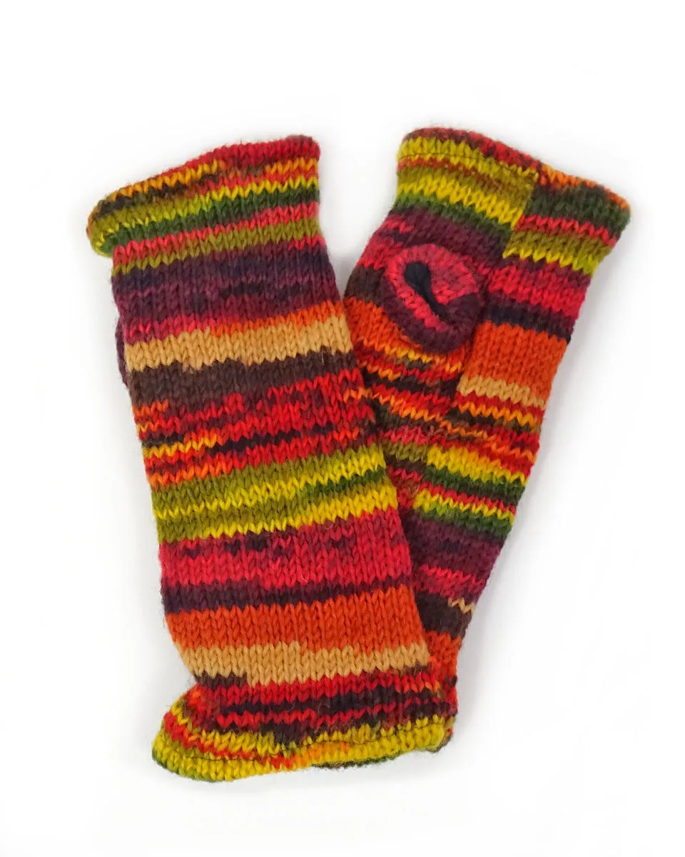 Multi-Striped Fingerless Gloves