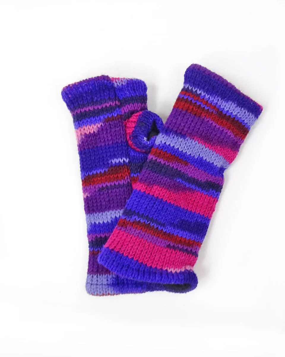 Multi-Striped Fingerless Gloves