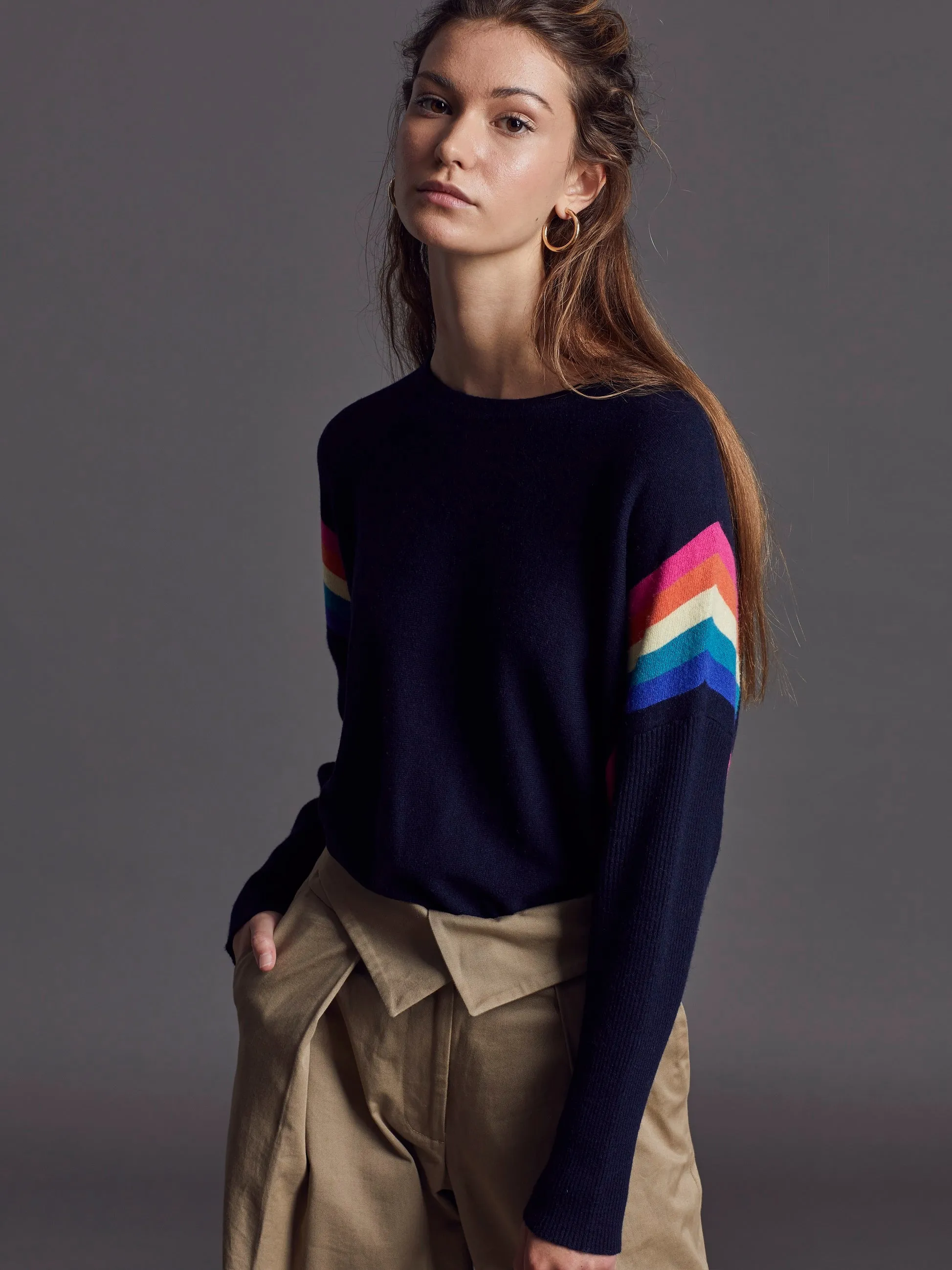 Navy Alex Rainbow Jumper