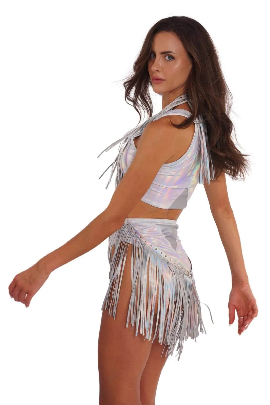 Neverland Fringe Harness - Holographic Silver