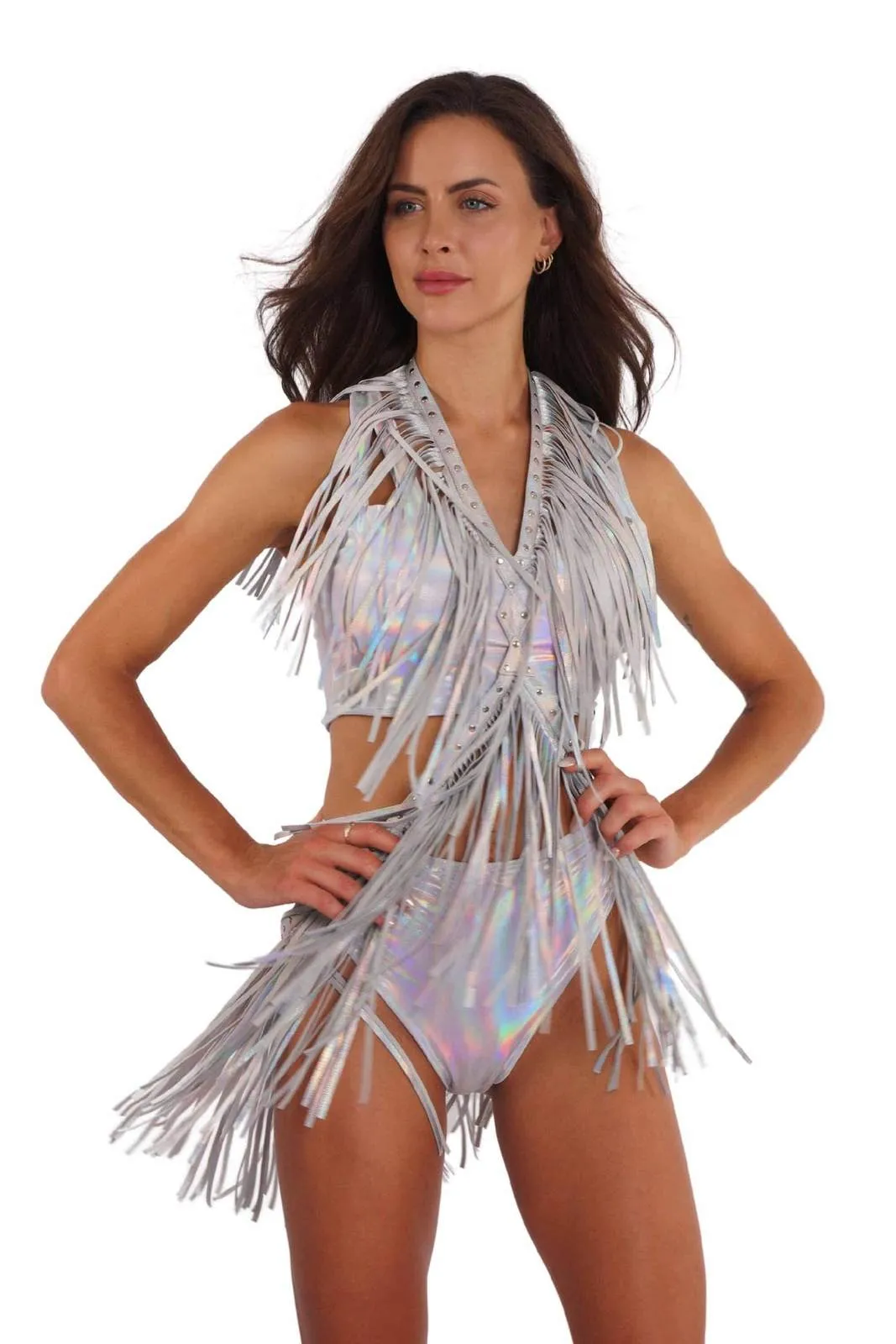 Neverland Fringe Harness - Holographic Silver