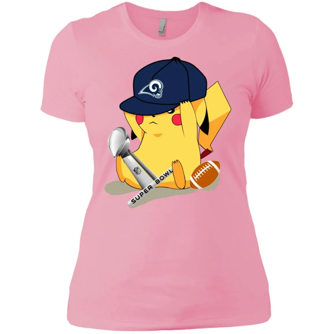 Nfl – Los Angeles Rams Pikachu Super Bowl 2019 Football Women Cotton T-Shirt