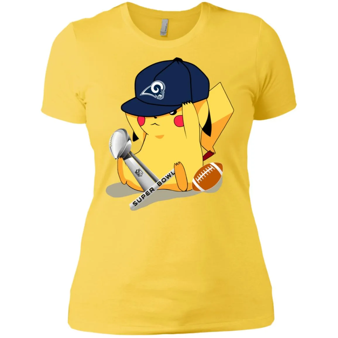 Nfl – Los Angeles Rams Pikachu Super Bowl 2019 Football Women Cotton T-Shirt