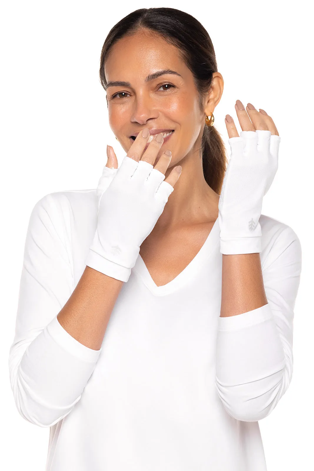 Ouray UV Fingerless Sun Gloves | White