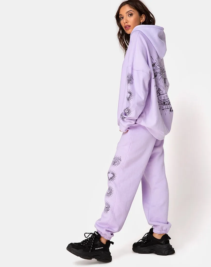 Oversize Hoody in Lilac 'All Of My Bones'