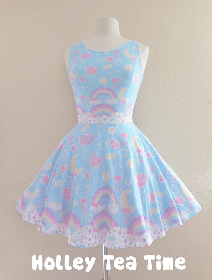 Pastel party blue skater dress [made to order]