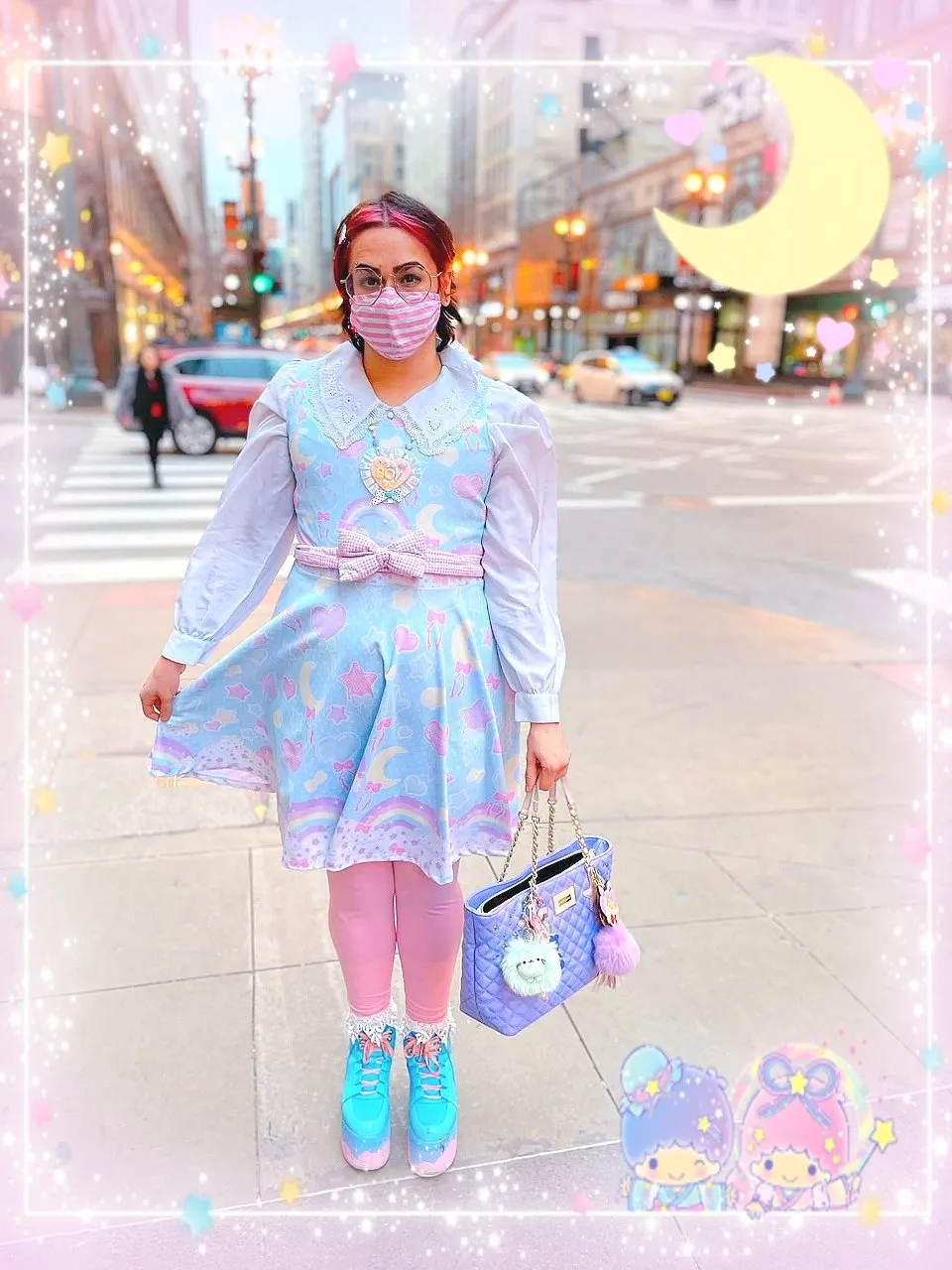 Pastel party blue skater dress [made to order]