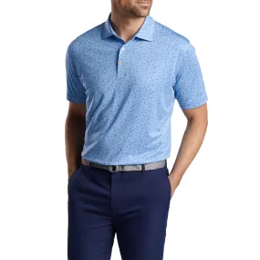 Peter Millar Double Transfused Performance Jersey Golf Polo Shirt - Cottage Blue