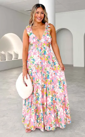 Polly Maxi Dress - Pink Floral