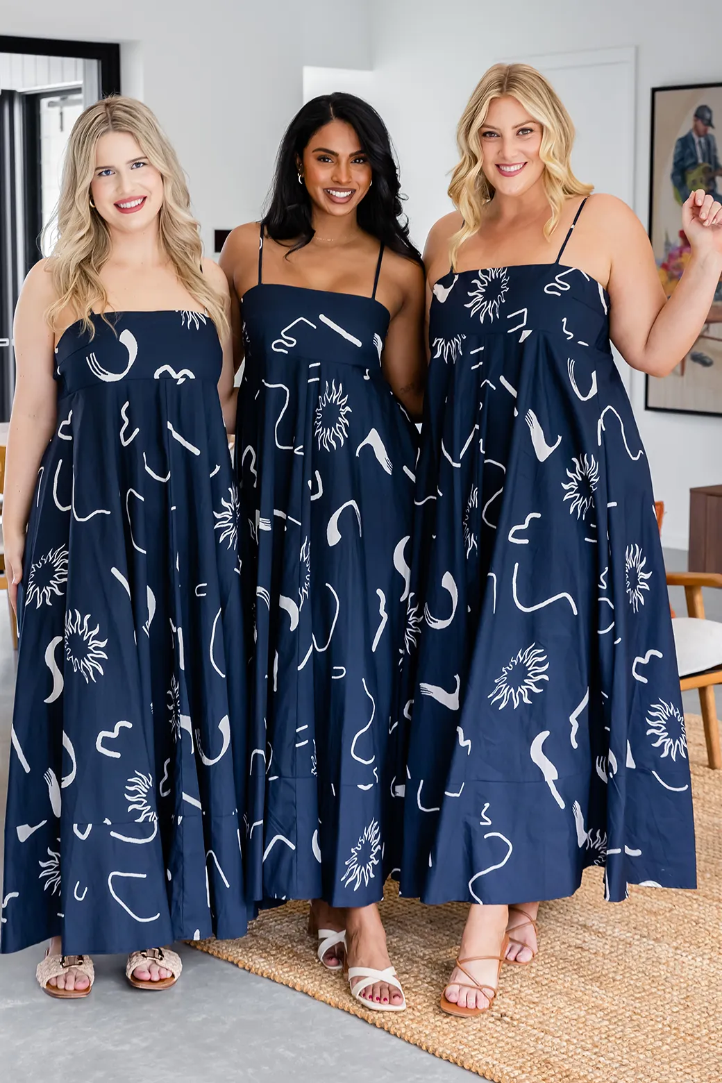 Portafino Maxi Dress Navy Dali Print