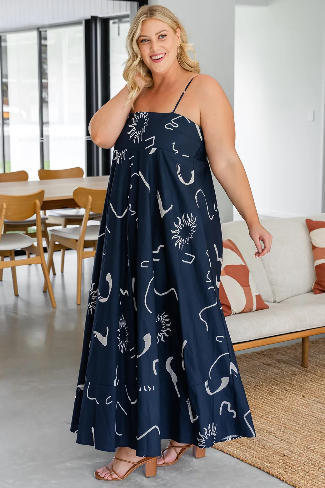 Portafino Maxi Dress Navy Dali Print