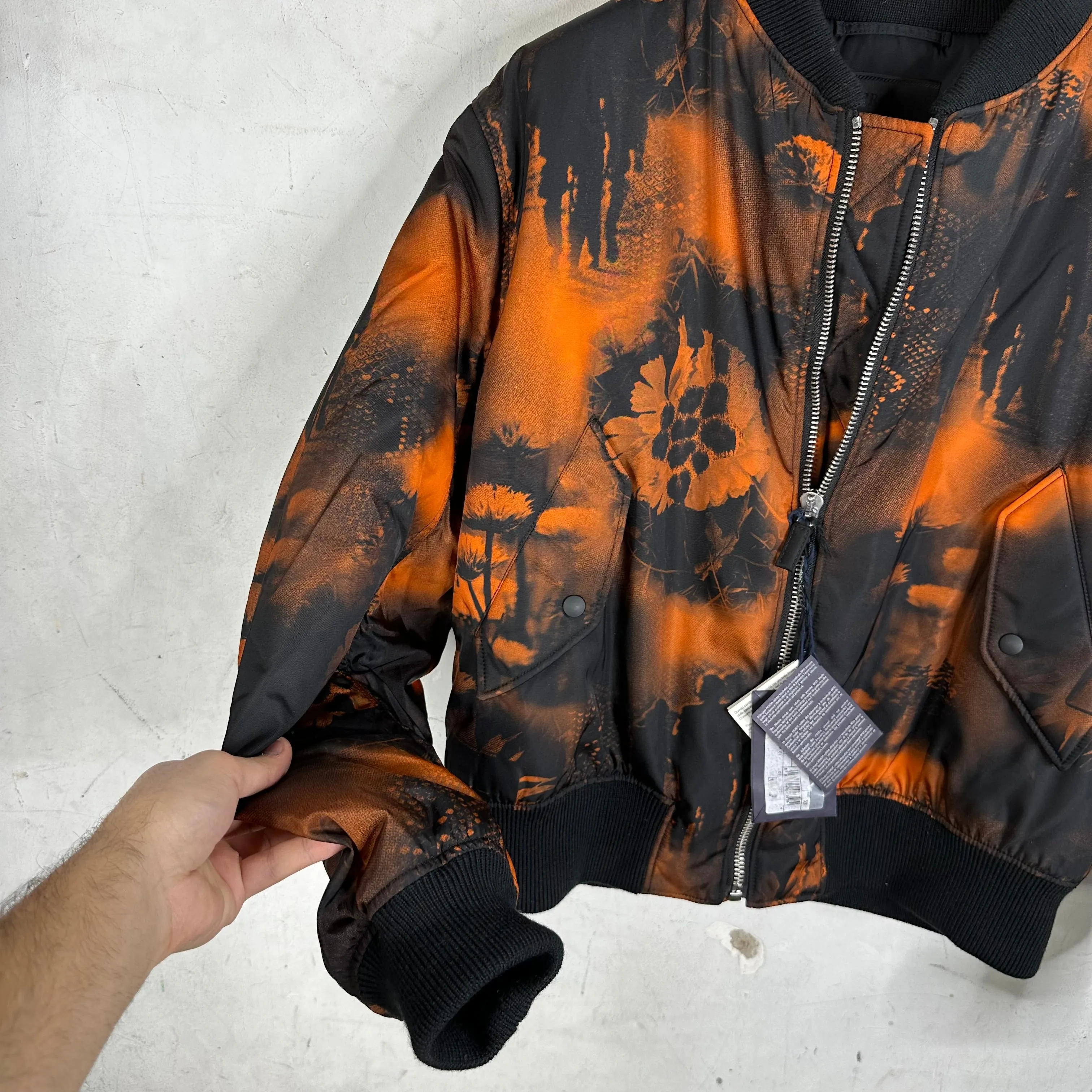 Prada Printed Nylon Bomber Jacket