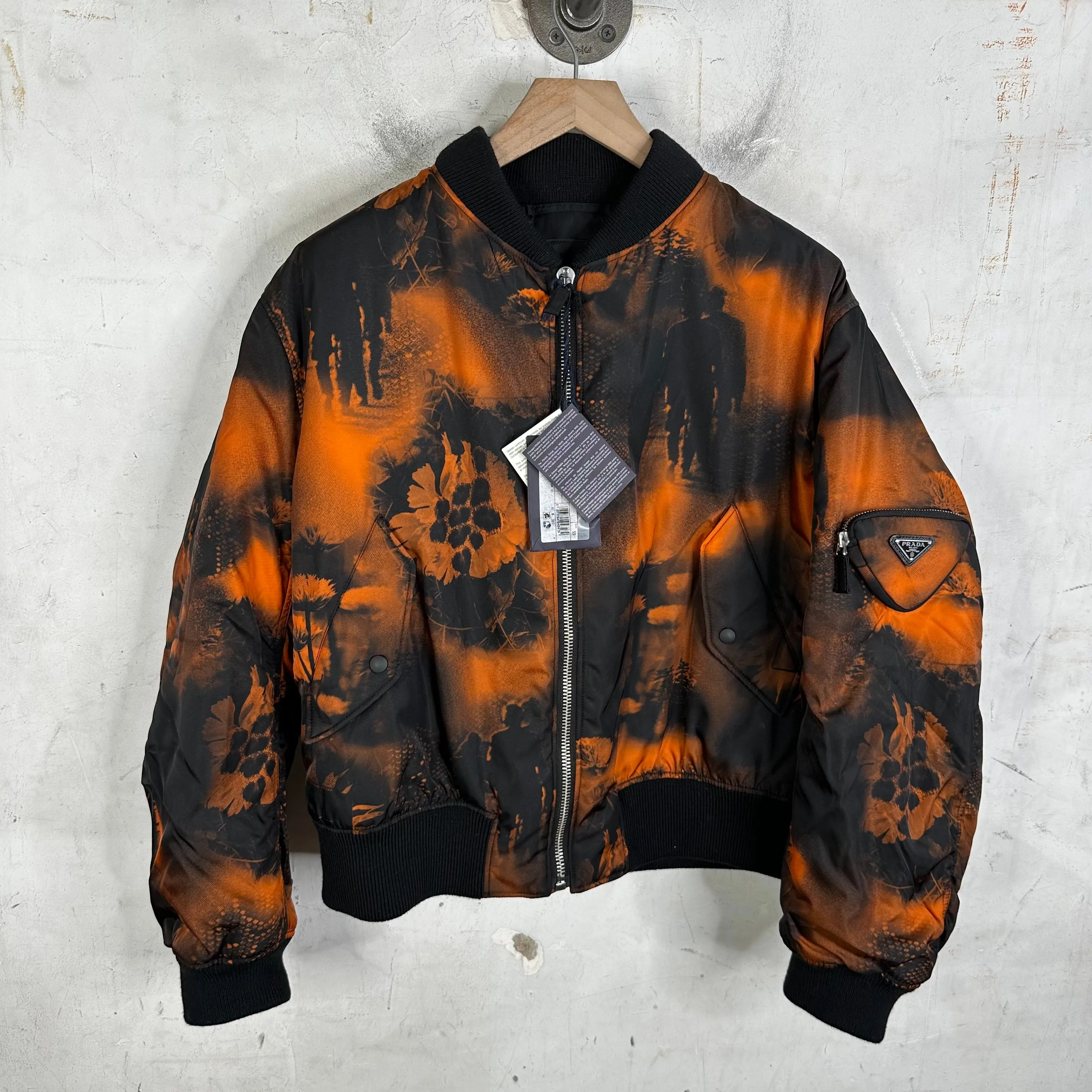 Prada Printed Nylon Bomber Jacket