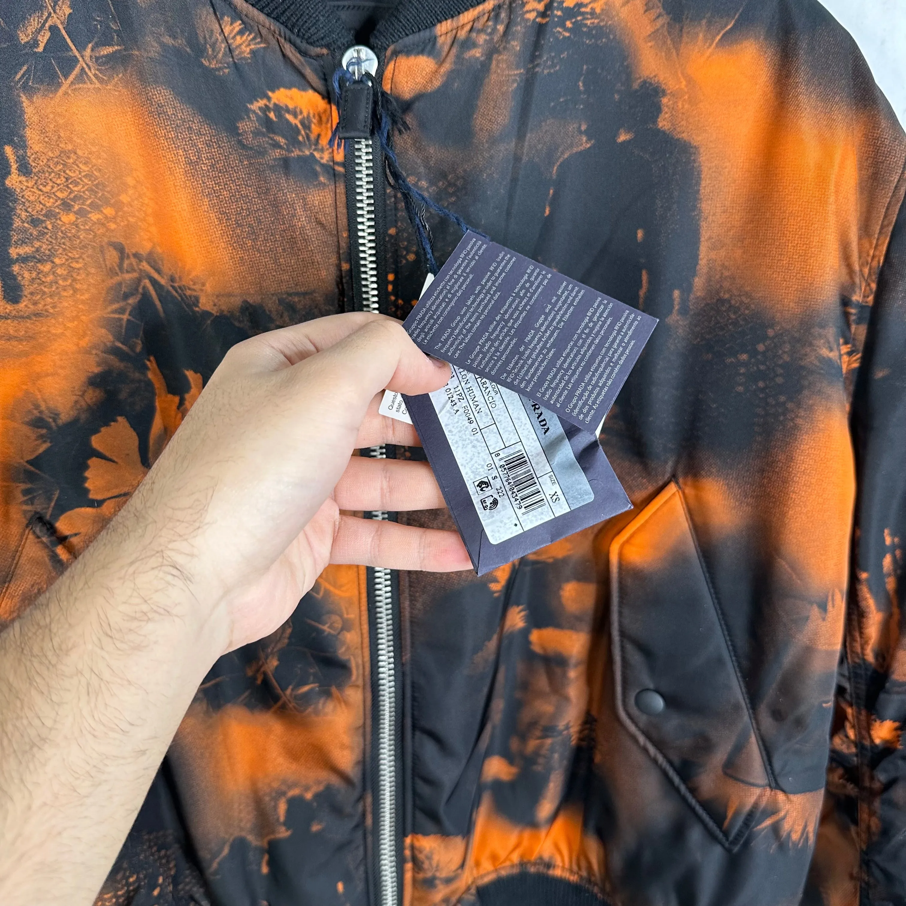 Prada Printed Nylon Bomber Jacket