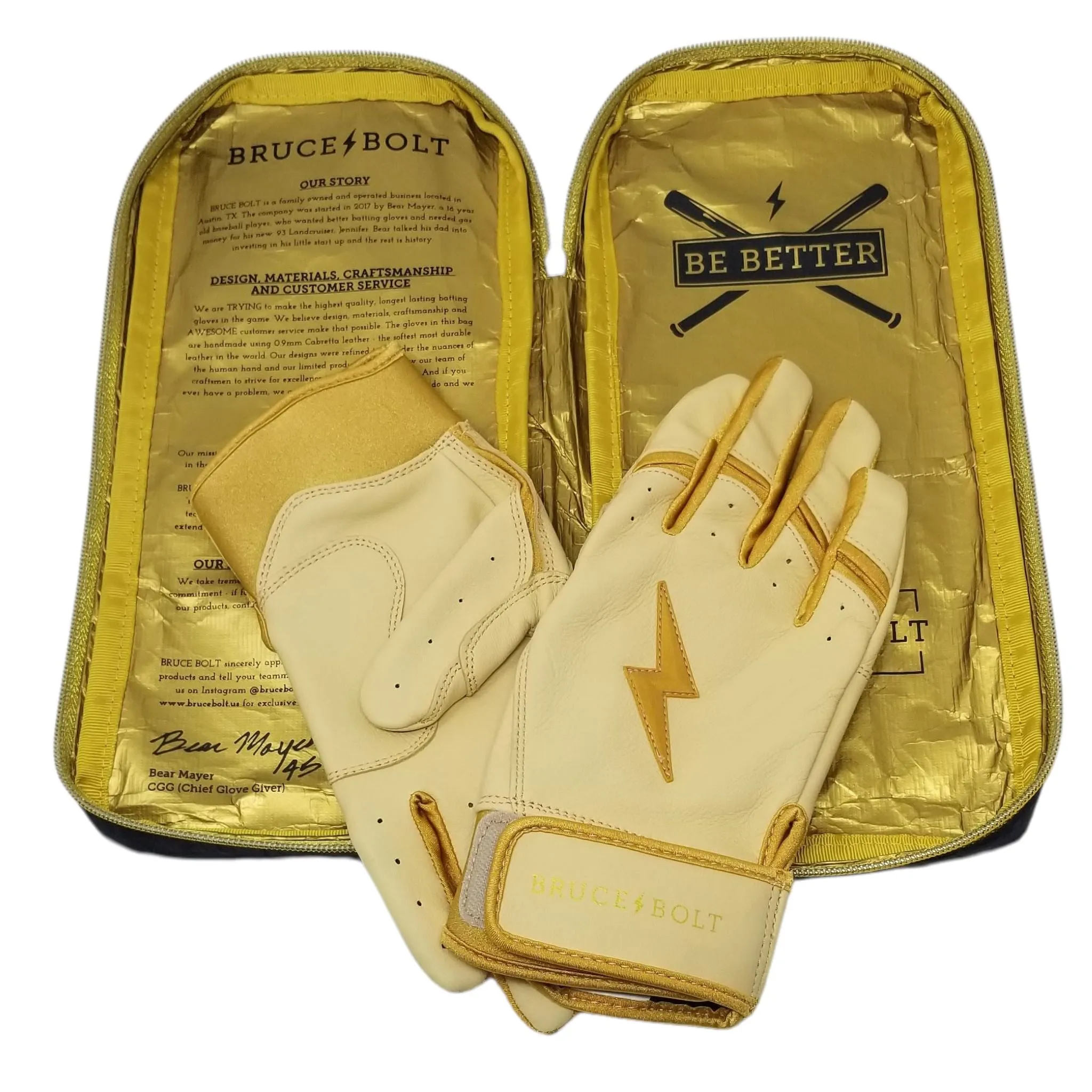 PREMIUM PRO GOLD Series Short Cuff Batting Gloves