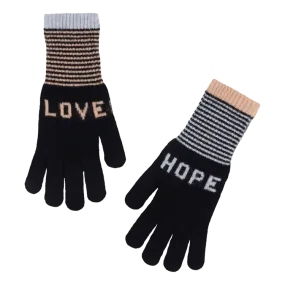 Quinton   Chadwick Love and Hope Gloves in Black with Camel and Grey