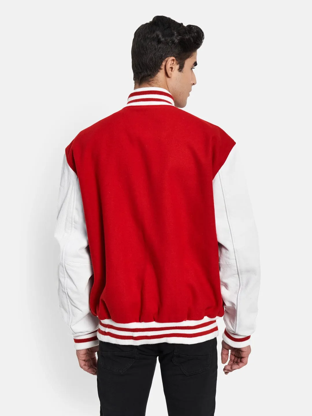 Red Varsity Bomber Jacket