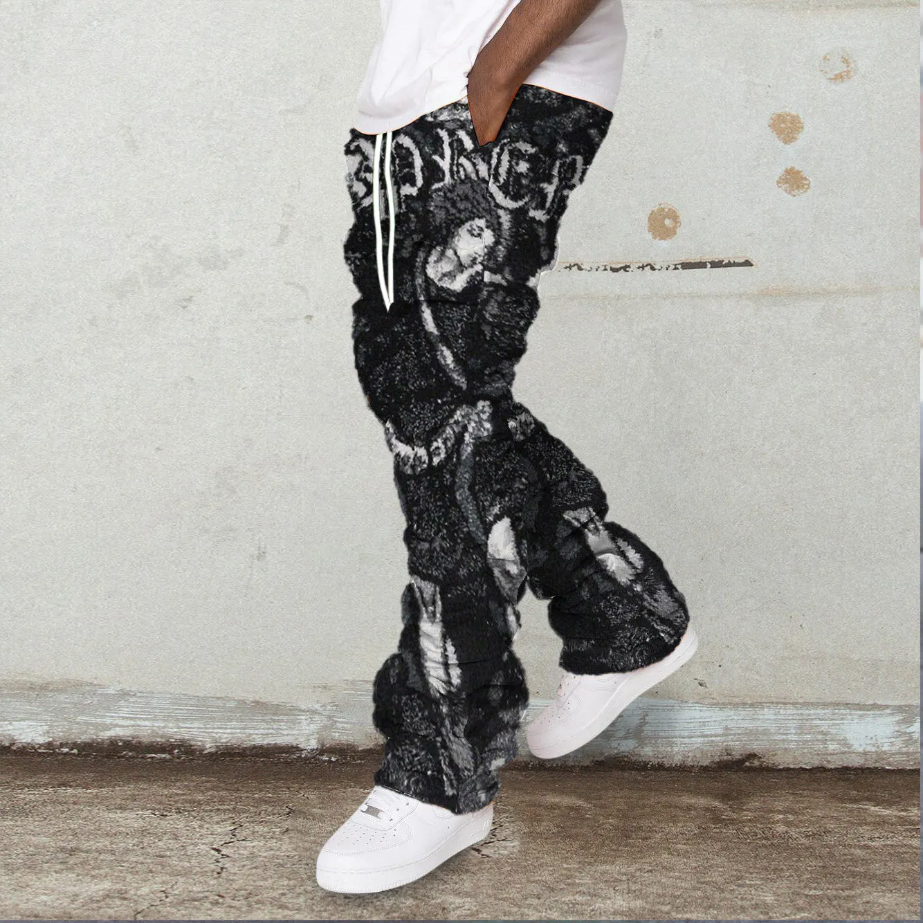 Retro Polar Fleece Hip Hop Street Pants