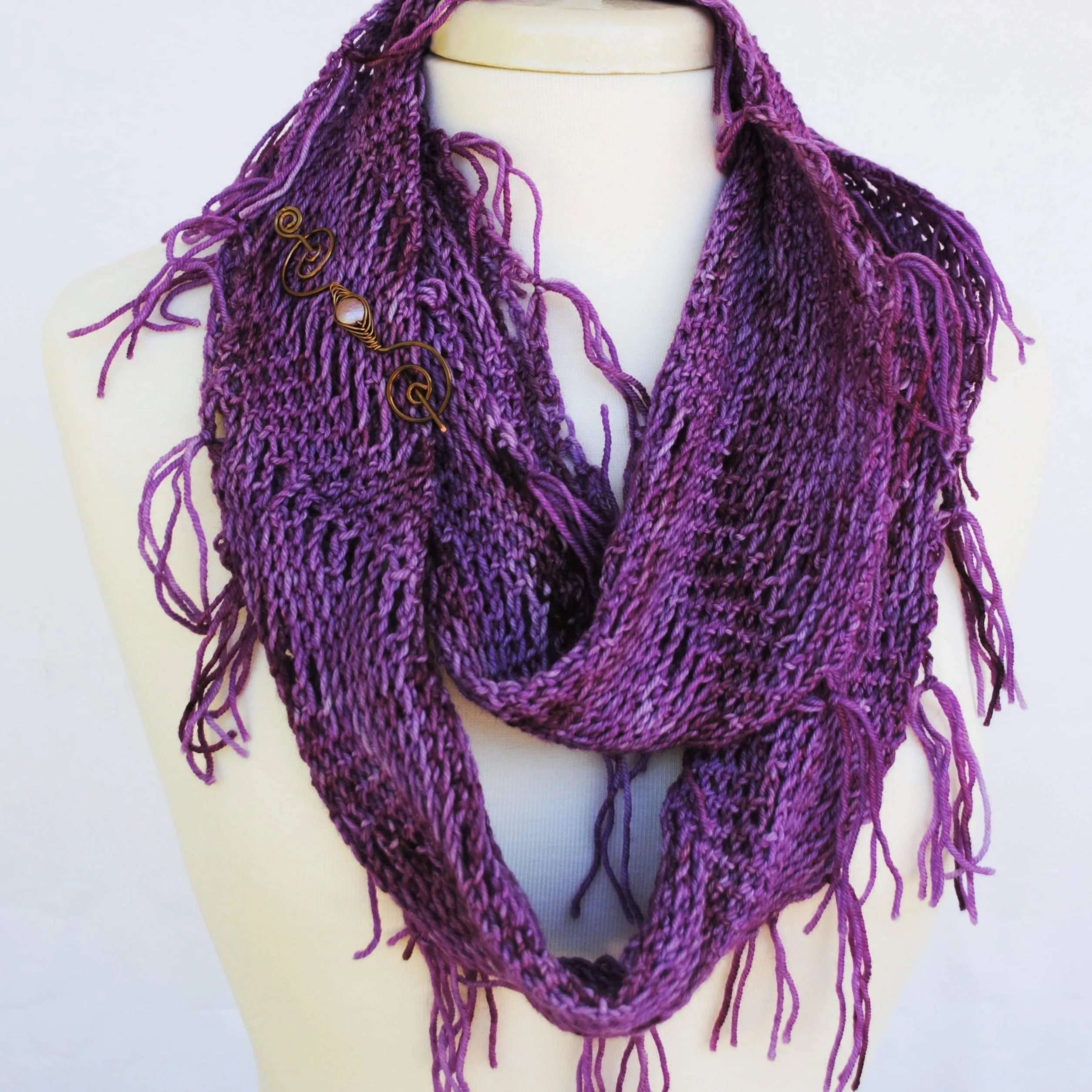 Rip Tied Hooked Crochet Infinity Scarf PDF Download