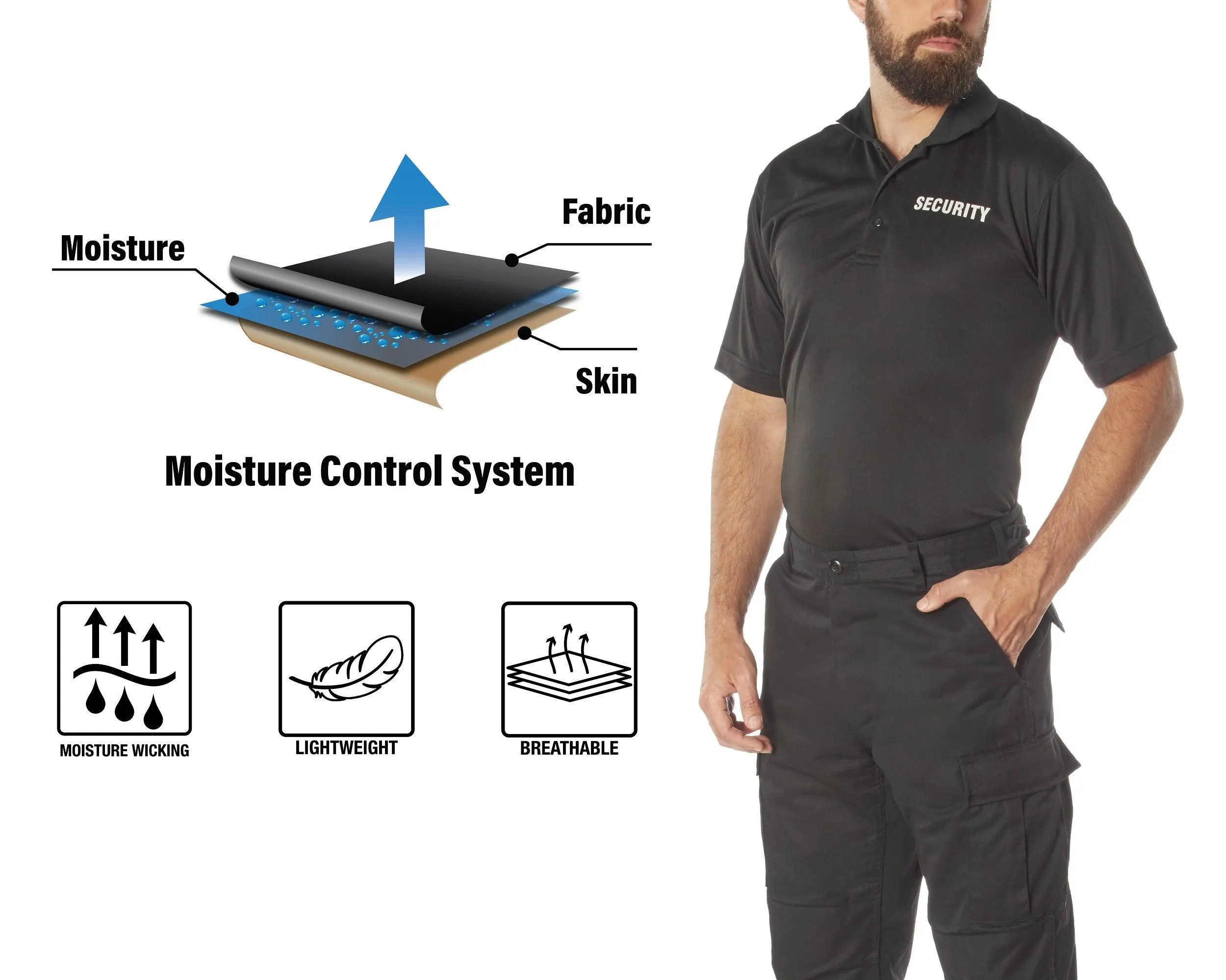 Rothco Moisture Wicking Security Polo Shirt