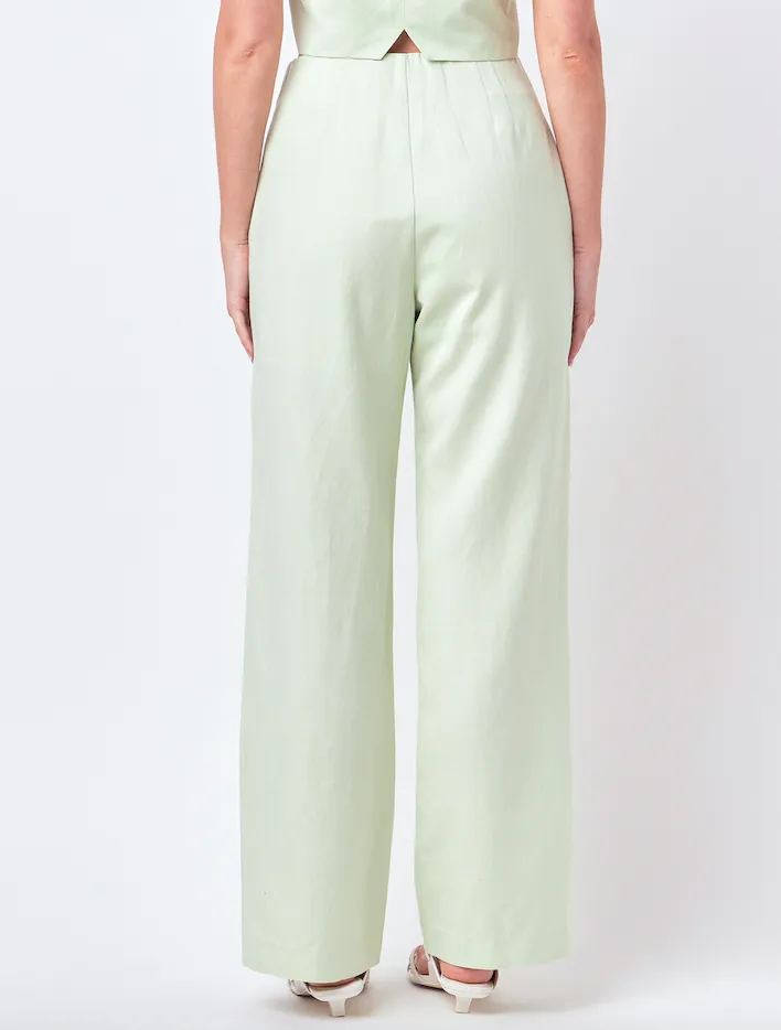 Sage linen blend pants