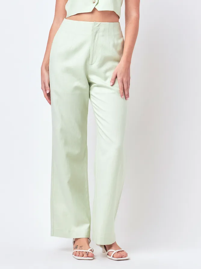 Sage linen blend pants