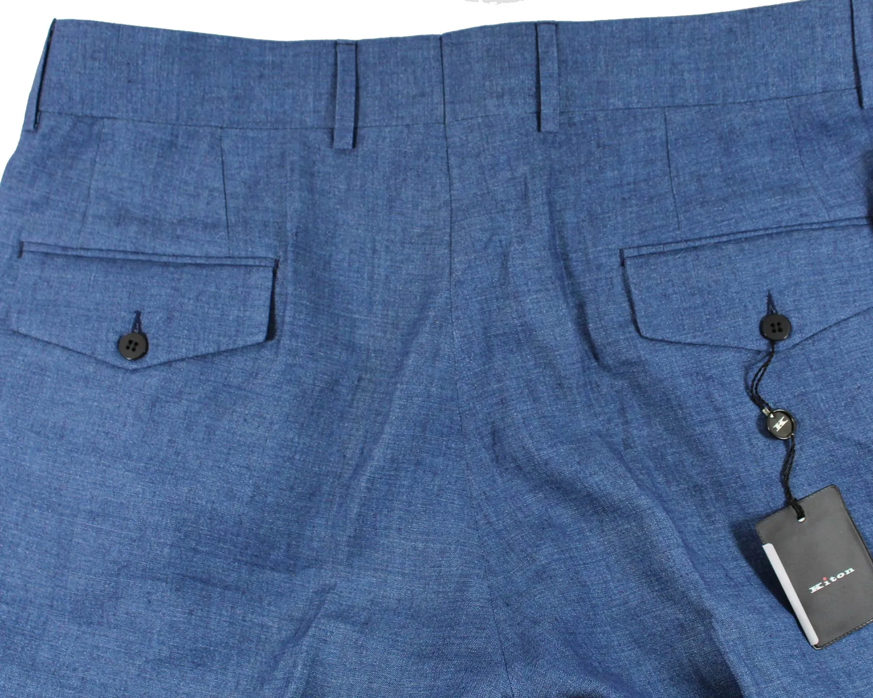 Sartorio Linen Pants Blue Pleated 34 SALE