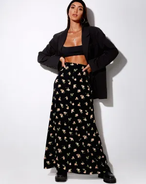 Sayan Maxi Skirt in Rose Garden Black