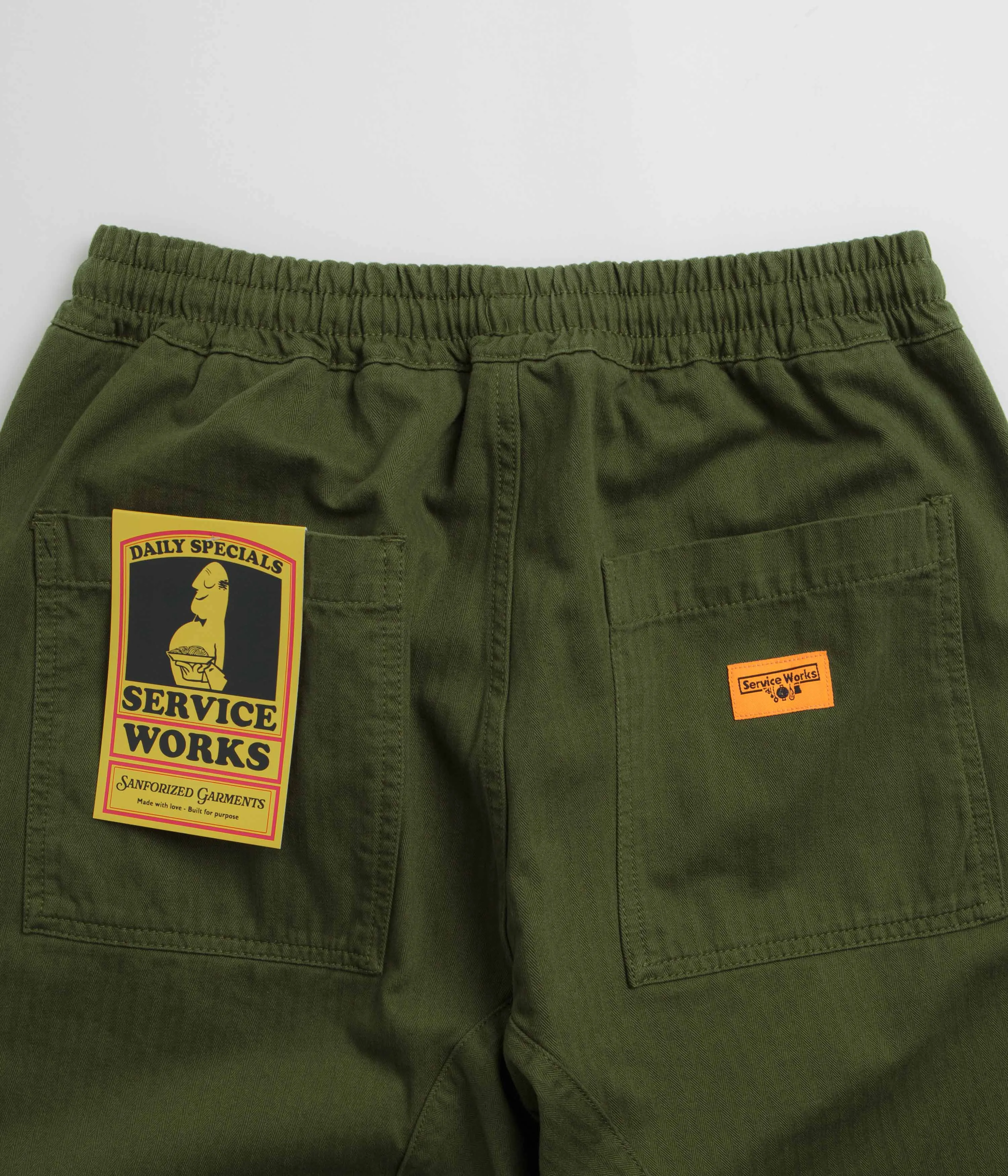 Service Works Herringbone Chef Pants - Pesto