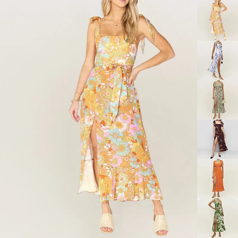 Sling Slit Floral Dress