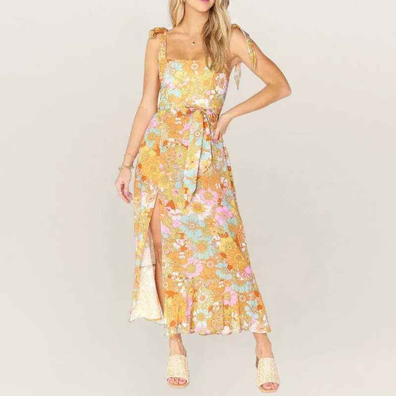 Sling Slit Floral Dress