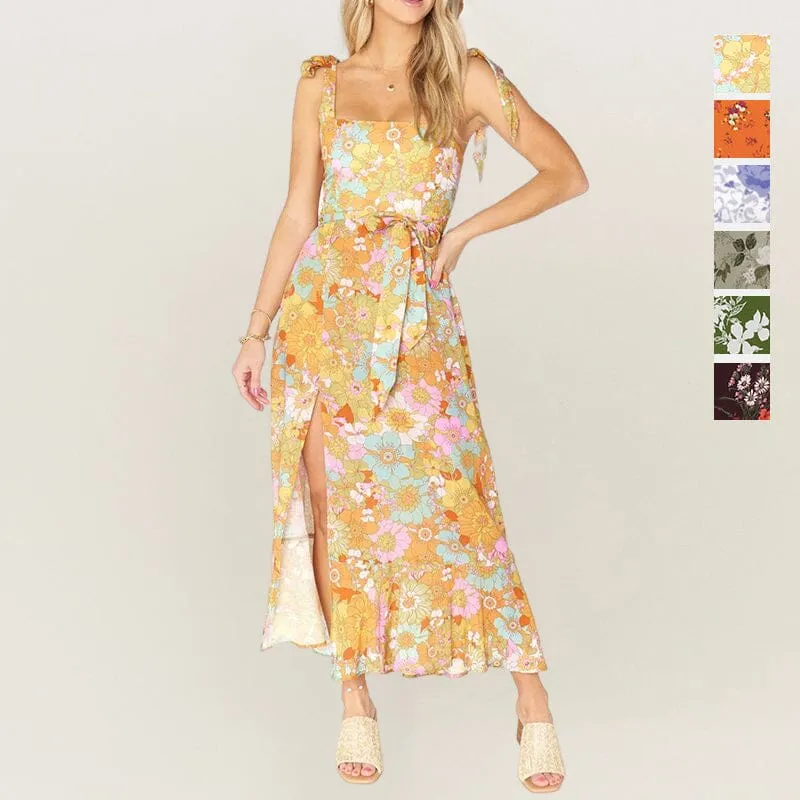 Sling Slit Floral Dress