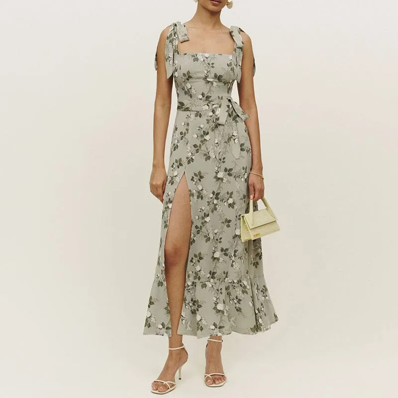 Sling Slit Floral Dress