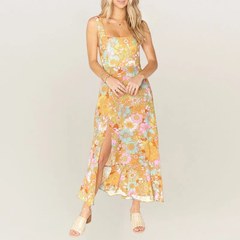 Sling Slit Floral Dress