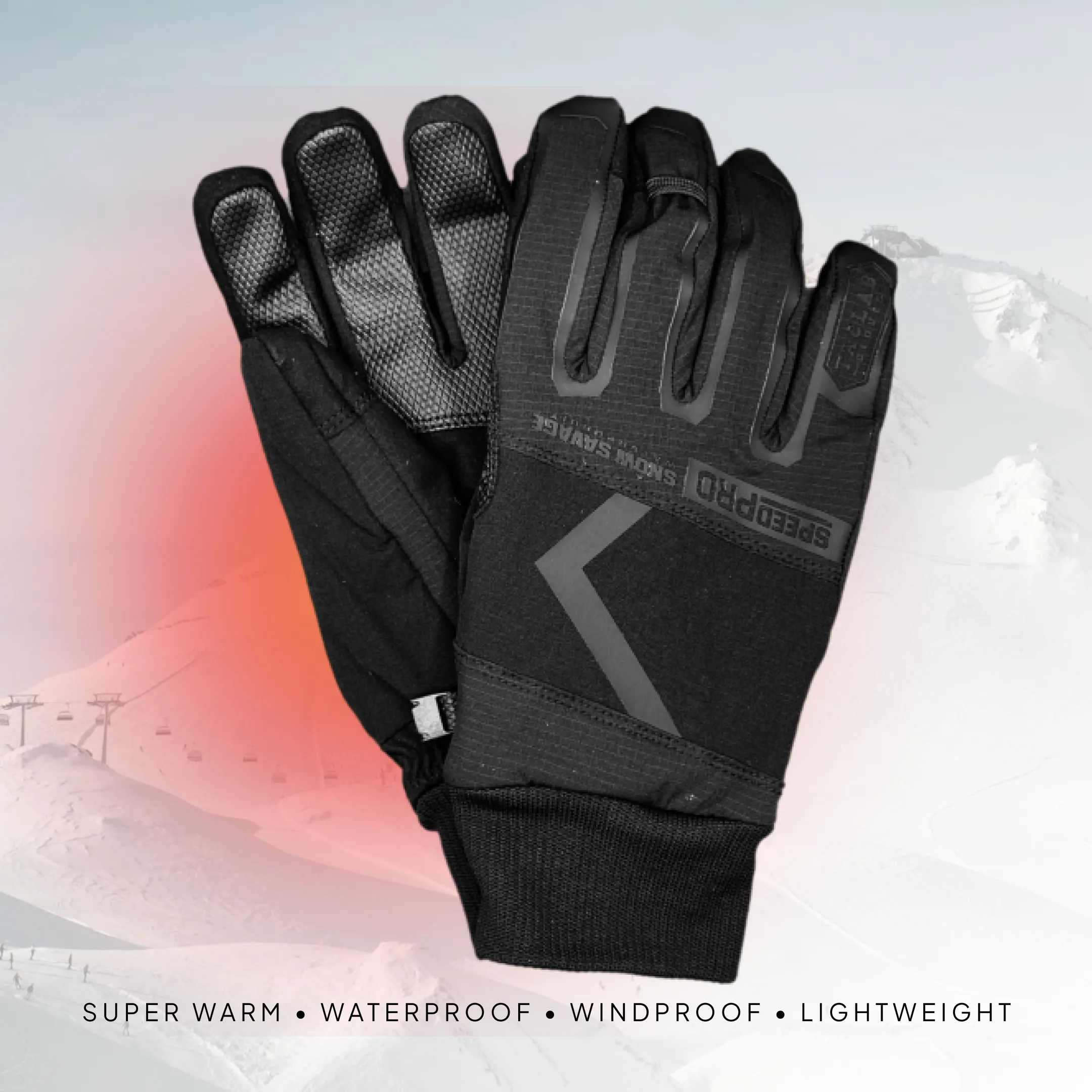 Snow Savage Speed PRO – Waterproof/Windproof Lightweight Warmth Winter Gloves