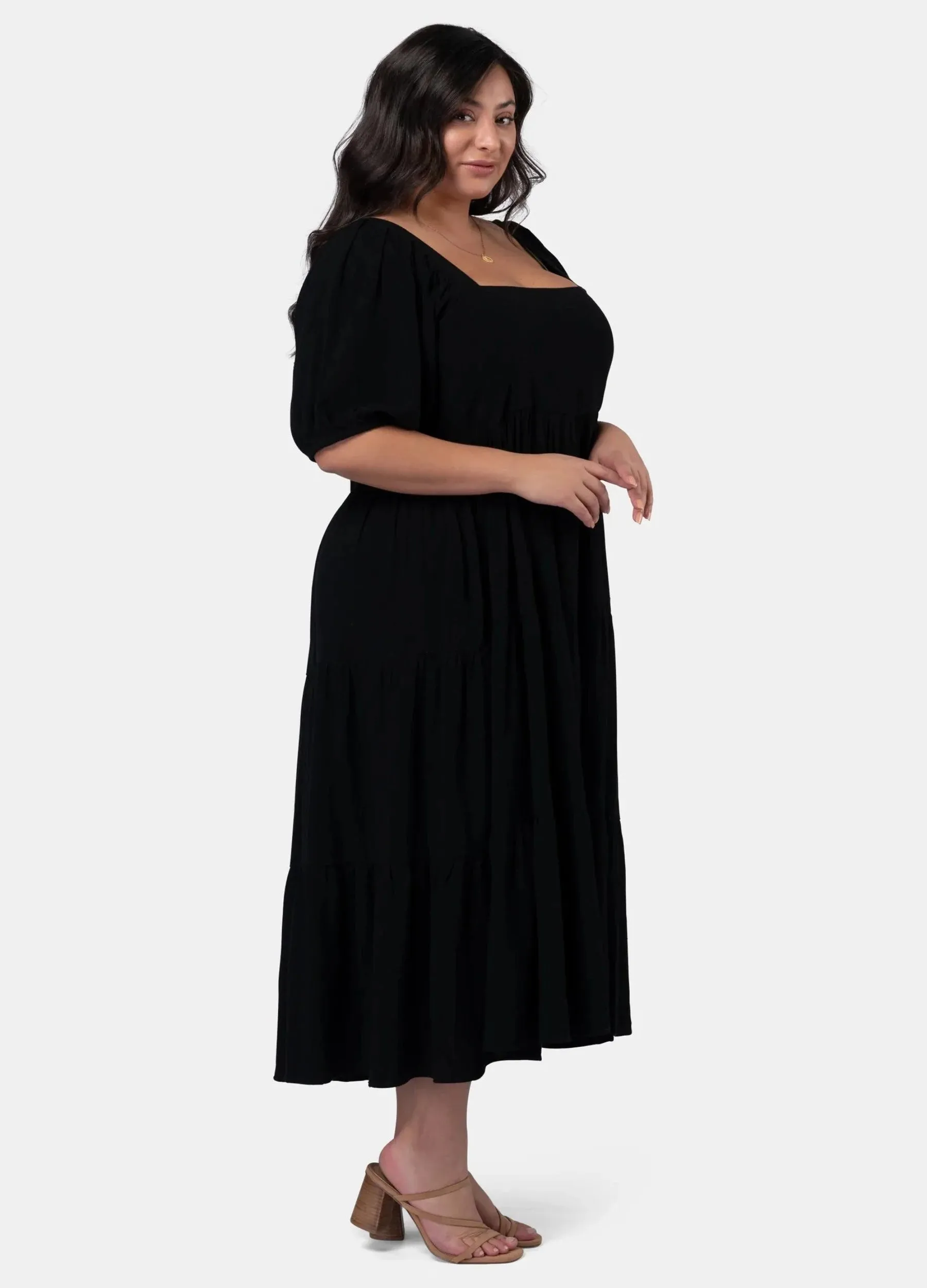 Something 4 Olivia - Short Sleeve Isadora Balloon Sleeve Maxi Dress