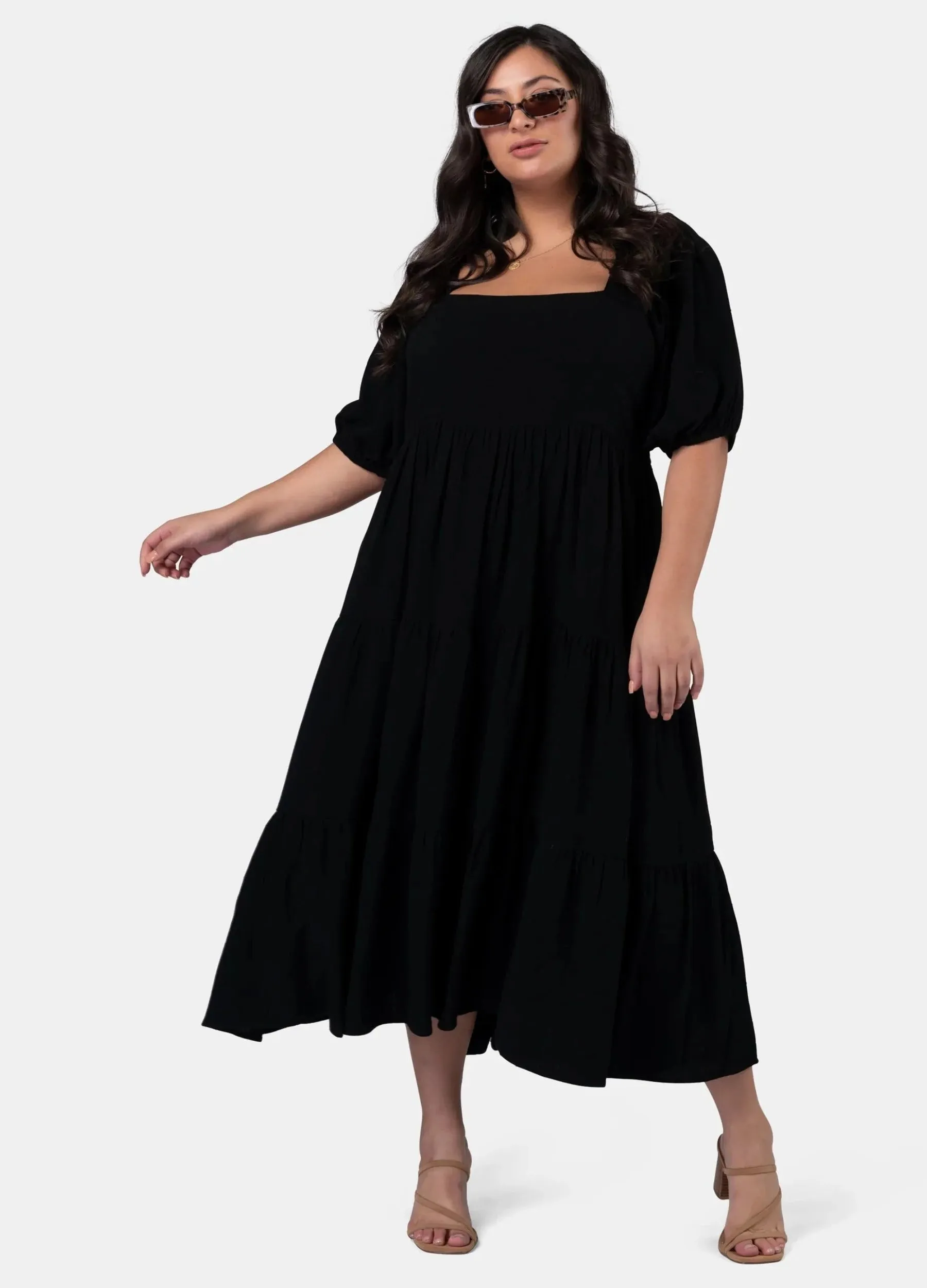 Something 4 Olivia - Short Sleeve Isadora Balloon Sleeve Maxi Dress