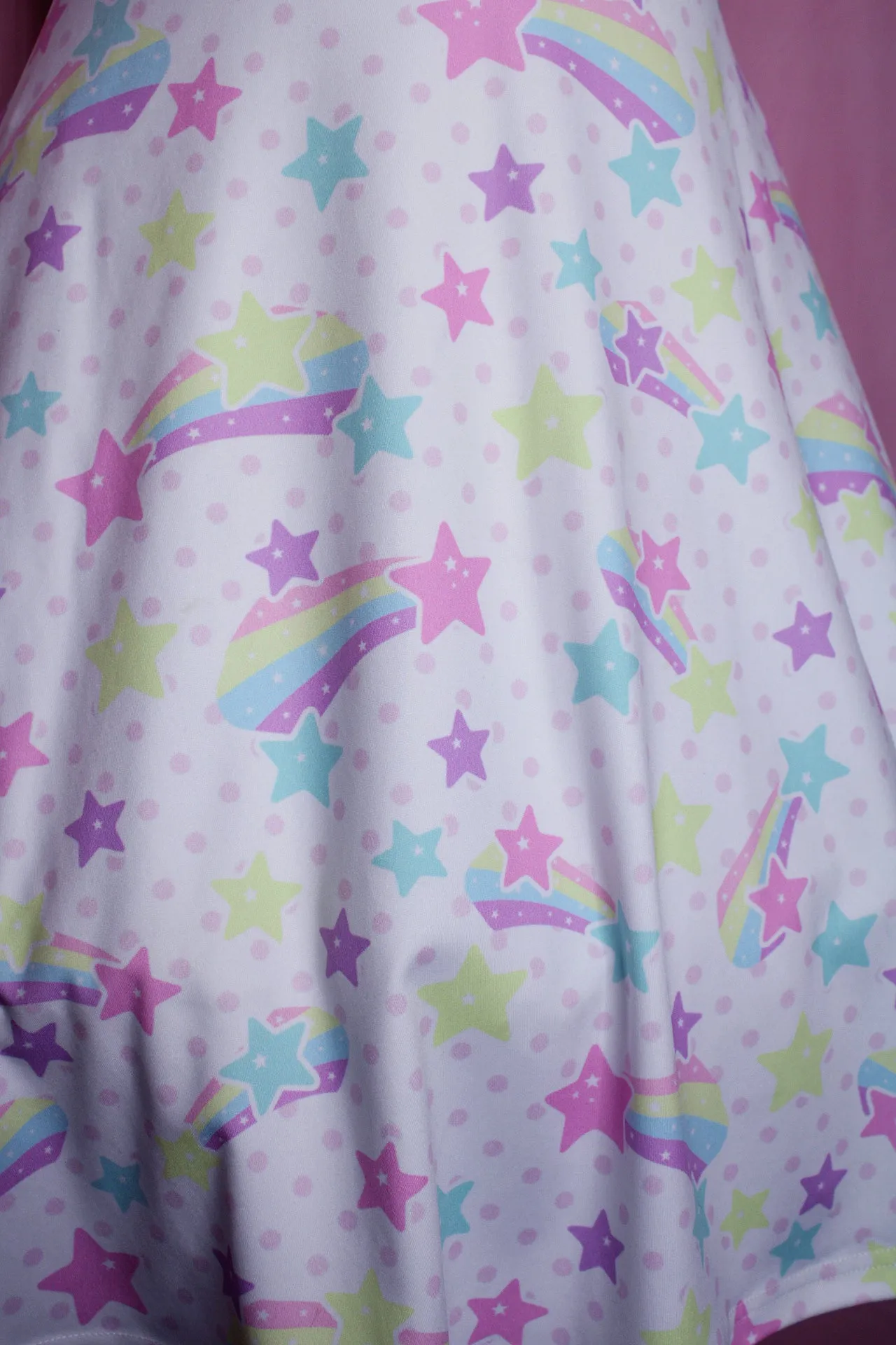 Starry Party White Skater Dress [Made To Order]