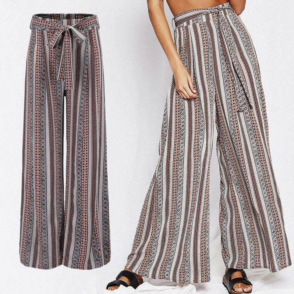 Striped and Symbols High Waist Pants