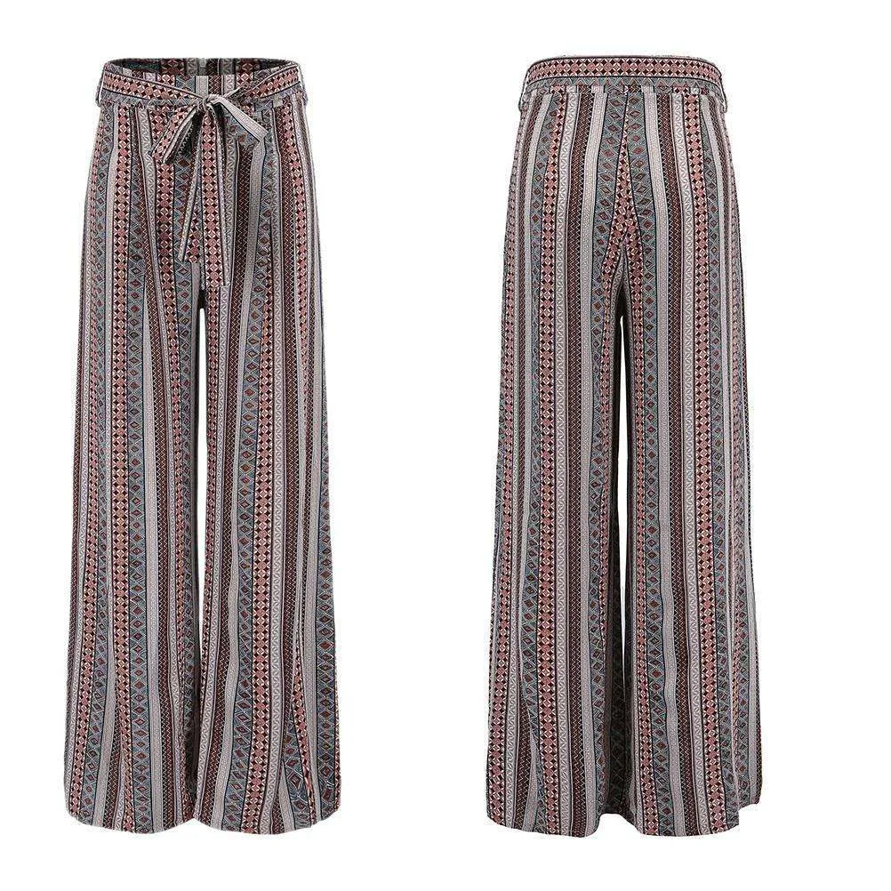 Striped and Symbols High Waist Pants