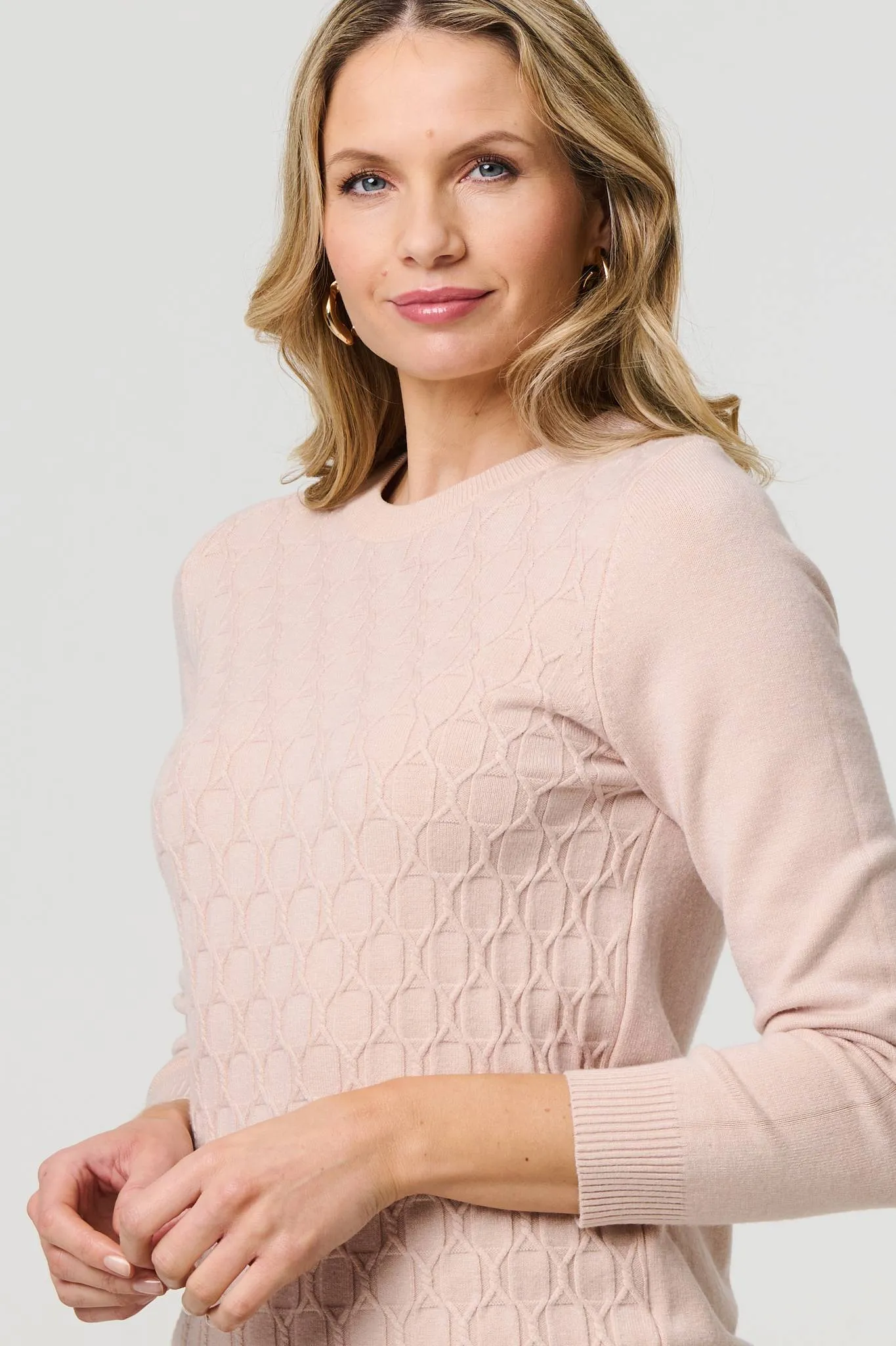 Textured Knit Long Sleeve Jumper