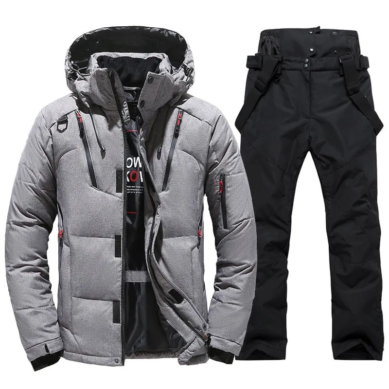 Thermal Ski Suit for Men Windproof Skiing Jacket and Bibs Pants Set for Men