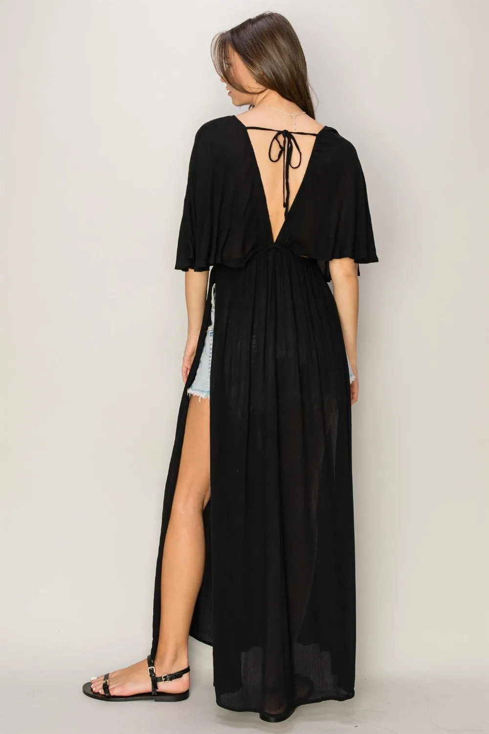 Tie Back Maxi Split Cover Up Dress